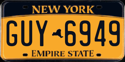 NY license plate GUY6949