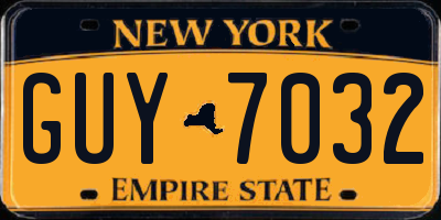 NY license plate GUY7032