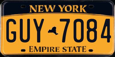 NY license plate GUY7084