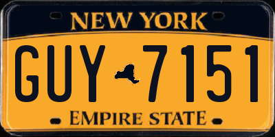 NY license plate GUY7151