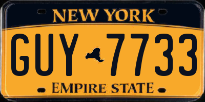 NY license plate GUY7733