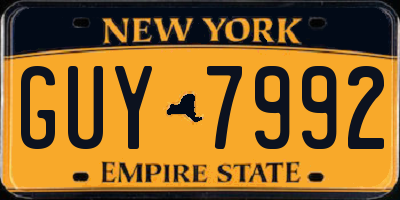 NY license plate GUY7992