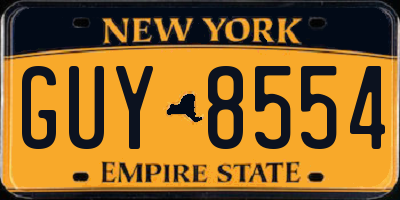 NY license plate GUY8554