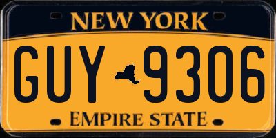 NY license plate GUY9306