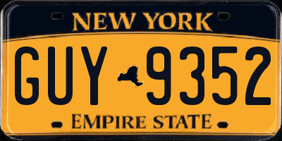 NY license plate GUY9352
