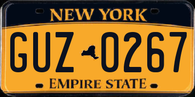 NY license plate GUZ0267