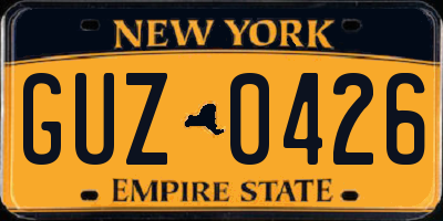 NY license plate GUZ0426