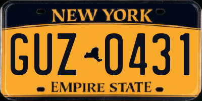 NY license plate GUZ0431