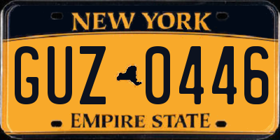 NY license plate GUZ0446