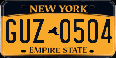 NY license plate GUZ0504