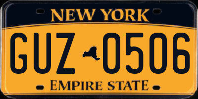 NY license plate GUZ0506