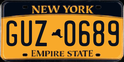 NY license plate GUZ0689