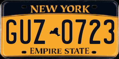NY license plate GUZ0723