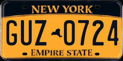NY license plate GUZ0724