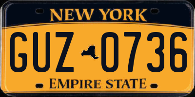 NY license plate GUZ0736