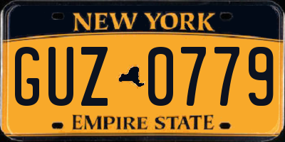 NY license plate GUZ0779