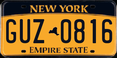 NY license plate GUZ0816