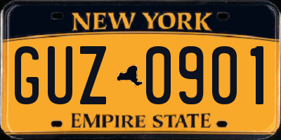 NY license plate GUZ0901