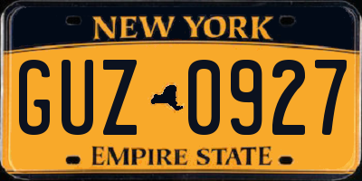 NY license plate GUZ0927