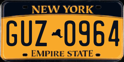 NY license plate GUZ0964