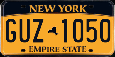 NY license plate GUZ1050