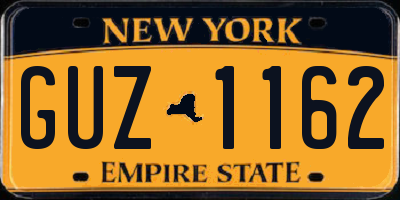 NY license plate GUZ1162