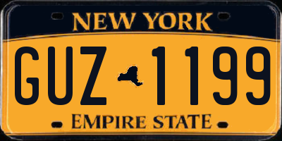 NY license plate GUZ1199