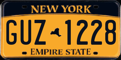NY license plate GUZ1228
