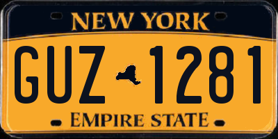 NY license plate GUZ1281
