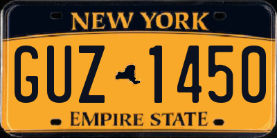 NY license plate GUZ1450