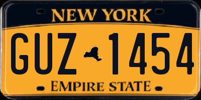 NY license plate GUZ1454