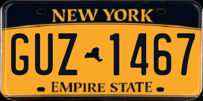 NY license plate GUZ1467