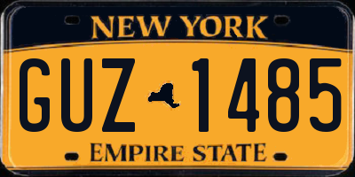 NY license plate GUZ1485