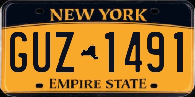 NY license plate GUZ1491