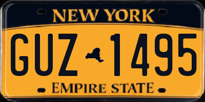 NY license plate GUZ1495