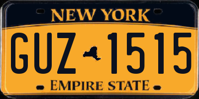 NY license plate GUZ1515