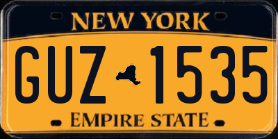 NY license plate GUZ1535