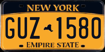 NY license plate GUZ1580