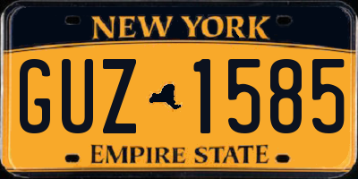 NY license plate GUZ1585
