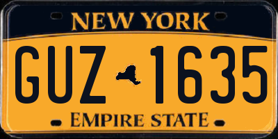 NY license plate GUZ1635