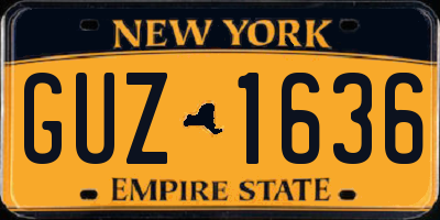 NY license plate GUZ1636