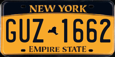NY license plate GUZ1662
