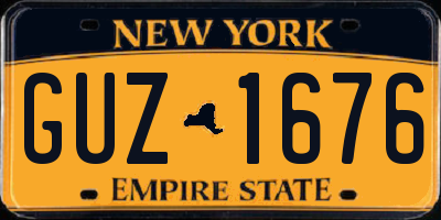 NY license plate GUZ1676