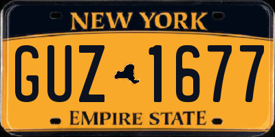 NY license plate GUZ1677