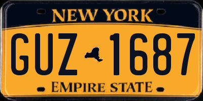 NY license plate GUZ1687