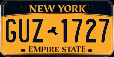NY license plate GUZ1727