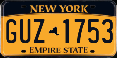 NY license plate GUZ1753