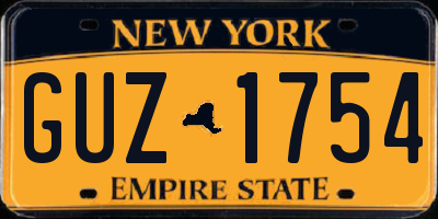 NY license plate GUZ1754