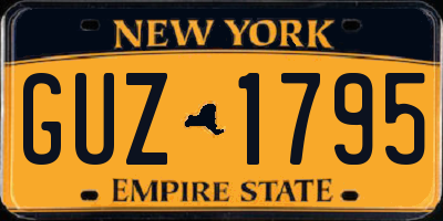NY license plate GUZ1795