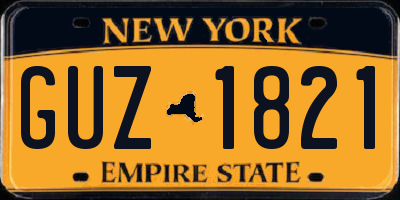 NY license plate GUZ1821